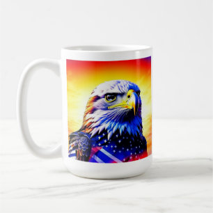 Patriotischer Adler und amerikanische Flagge Perso Kaffeetasse