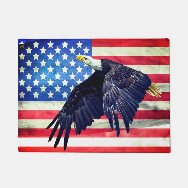 Patriotischer Adler und Flag| USA Fußmatte (Vorderseite)