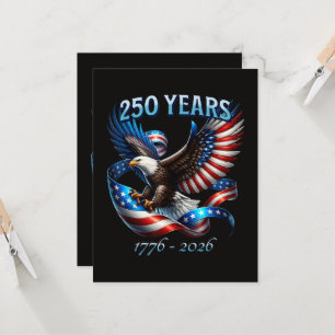 Patriotischer Adler und Flagge 250 Jahre 1776-2026 Einladung