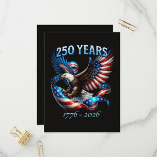 Patriotischer Adler und Flagge 250 Jahre 1776-2026 Einladungspostkarte