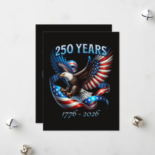 Patriotischer Adler und Flagge 250 Jahre 1776-2026 Feiertagskarte