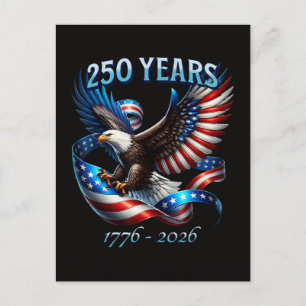 Patriotischer Adler und Flagge 250 Jahre 1776-2026 Feiertagspostkarte