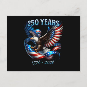Patriotischer Adler und Flagge 250 Jahre 1776-2026 Feiertagspostkarte