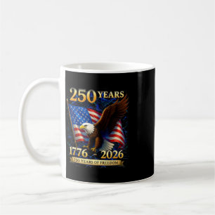 Patriotischer Adler und Flagge 250 Jahre 1776-2026 Kaffeetasse