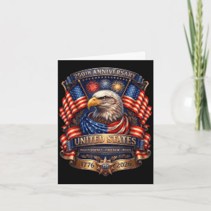 Patriotischer Adler und Flagge 250 Jahre 1776-2026 Karte