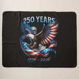 Patriotischer Adler und Flagge 250 Jahre 1776-2026 Sherpadecke