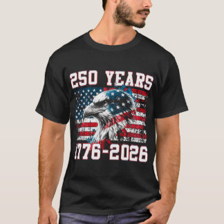 Patriotischer Adler Und Flagge 250 Jahre 1776-2026 T-Shirt