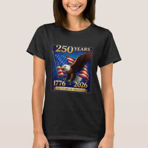 Patriotischer Adler und Flagge 250 Jahre 1776-2026 T-Shirt