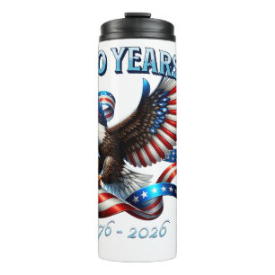 Patriotischer Adler und Flagge 250 Jahre 1776-2026 Thermosbecher