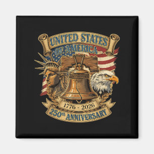 Patriotischer Adler und Flagge 250 Jahre Amerikani Magnet