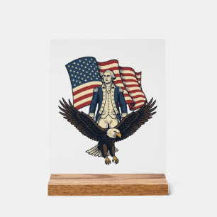 Patriotischer Adler und kolonialer General Vintage Acrylschild