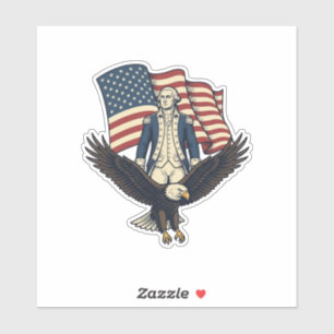 Patriotischer Adler und kolonialer General Vintage Aufkleber