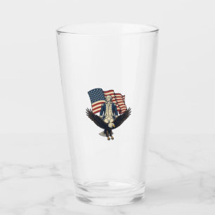 Patriotischer Adler und kolonialer General Vintage Glas