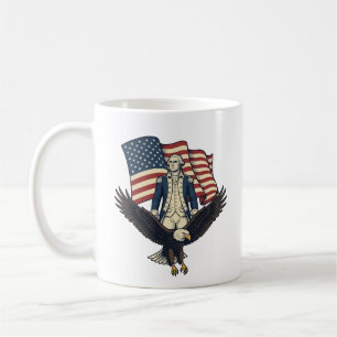 Patriotischer Adler und kolonialer General Vintage Kaffeetasse