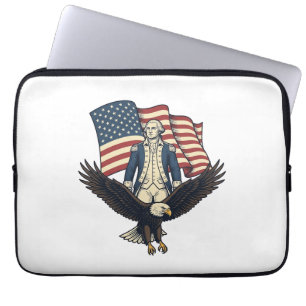 Patriotischer Adler und kolonialer General Vintage Laptopschutzhülle
