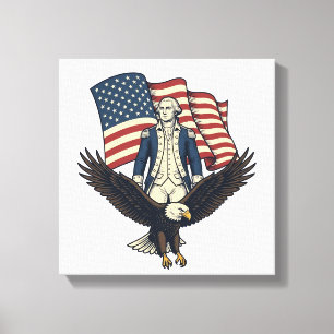 Patriotischer Adler und kolonialer General Vintage Leinwanddruck