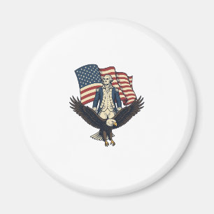 Patriotischer Adler und kolonialer General Vintage Magnet