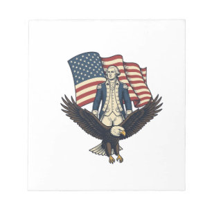 Patriotischer Adler und kolonialer General Vintage Notizblock