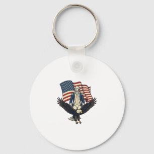 Patriotischer Adler und kolonialer General Vintage Schlüsselanhänger