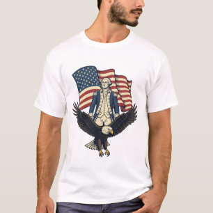 Patriotischer Adler und kolonialer General Vintage T-Shirt