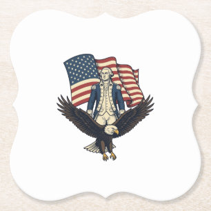 Patriotischer Adler und kolonialer General Vintage Untersetzer