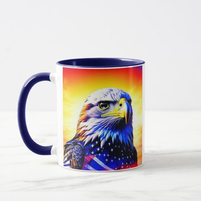 Patriotischer Adler und Personalisierter Vater der Tasse (Links)