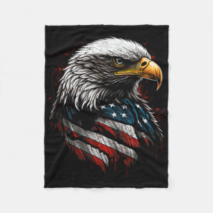 Patriotischer Adler Us Amerikanische Flagge 4. Jul Fleecedecke