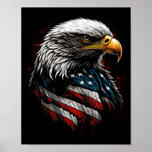Patriotischer Adler US-amerikanische Flagge 4. Jul Poster