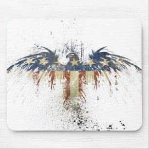 Patriotischer Adler, US/USA, SAD-Flagge Mousepad