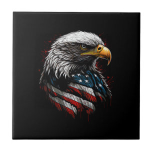 Patriotischer Adler USA Amerikanische Flagge 4. Ju Fliese