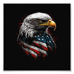 Patriotischer Adler USA Amerikanische Flagge 4. Ju Fotodruck
