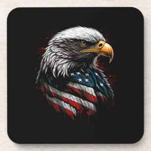 Patriotischer Adler USA Amerikanische Flagge 4. Ju Getränkeuntersetzer