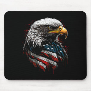 Patriotischer Adler USA Amerikanische Flagge 4. Ju Mousepad
