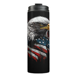 Patriotischer Adler USA Amerikanische Flagge 4. Ju Thermosbecher
