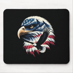 Patriotischer Adler USA-Flagge 4. Juli Mann Frau K Mousepad