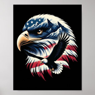 Patriotischer Adler USA-Flagge 4. Juli Mann Frau K Poster