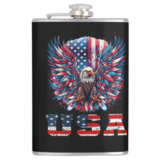 Patriotischer Adler USA-Flagge Flachmann