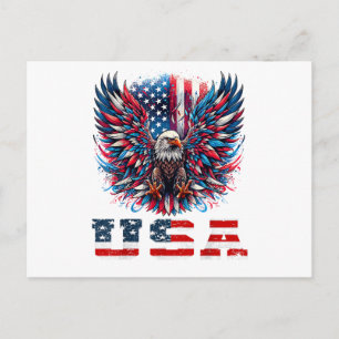 Patriotischer Adler USA-Flagge Postkarte