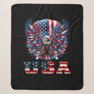 Patriotischer Adler USA-Flagge Sherpadecke