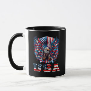 Patriotischer Adler USA-Flagge Tasse