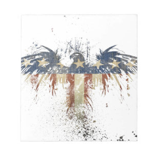 Patriotischer Adler, USA/USA, SAD-Flagge Notizblock