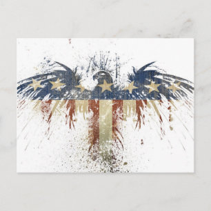 Patriotischer Adler, USA/USA, SAD-Flagge Postkarte
