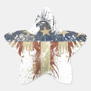 Patriotischer Adler, USA/USA, SAD-Flagge Stern-Aufkleber