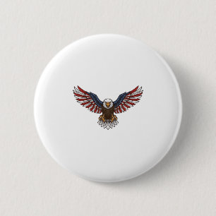 Patriotischer Adler Vintage Gravur Vektor Design_1 Button