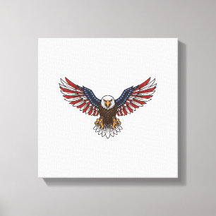 Patriotischer Adler Vintage Gravur Vektor Design_1 Leinwanddruck
