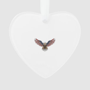 Patriotischer Adler Vintage Gravur Vektor Design_1 Ornament
