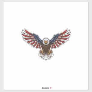 Patriotischer Adler Vintage-Stich Vektor-Design_1 Aufkleber