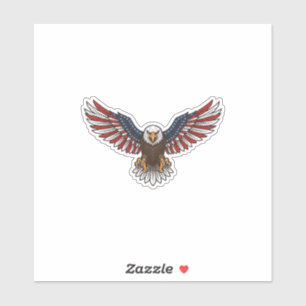 Patriotischer Adler Vintage-Stich Vektor-Design_1 Aufkleber