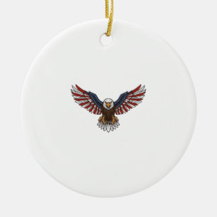 Patriotischer Adler Vintage-Stich Vektor-Design_1 Keramik Ornament