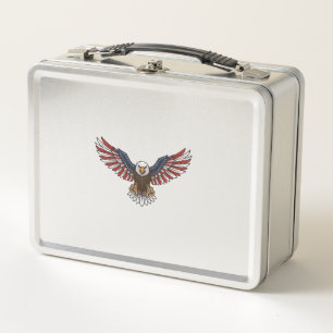 Patriotischer Adler Vintage-Stich Vektor-Design_1 Metall Brotdose